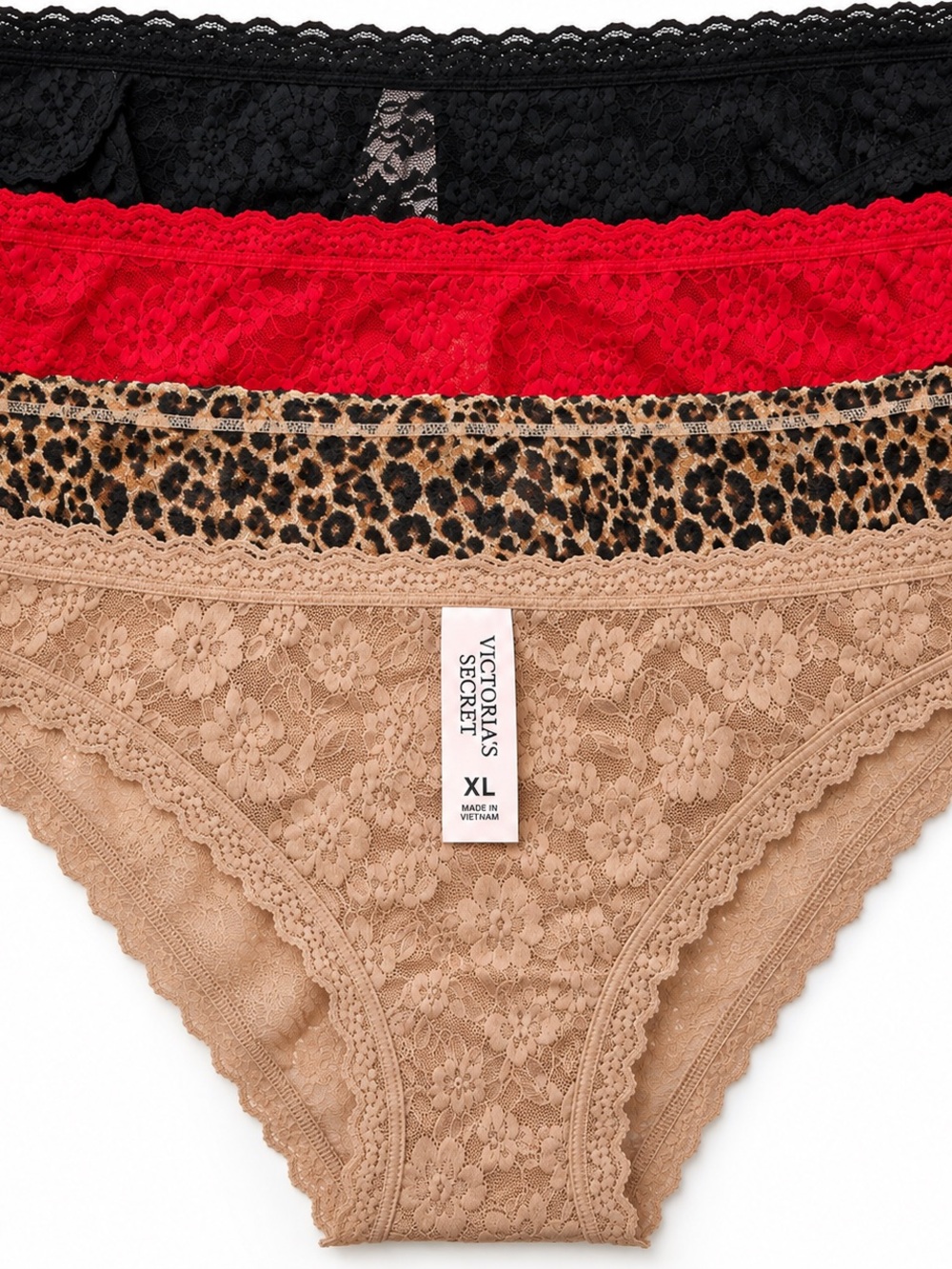 Victoria Secret lot of 4 Lace Panties Bikini NWT sz XL